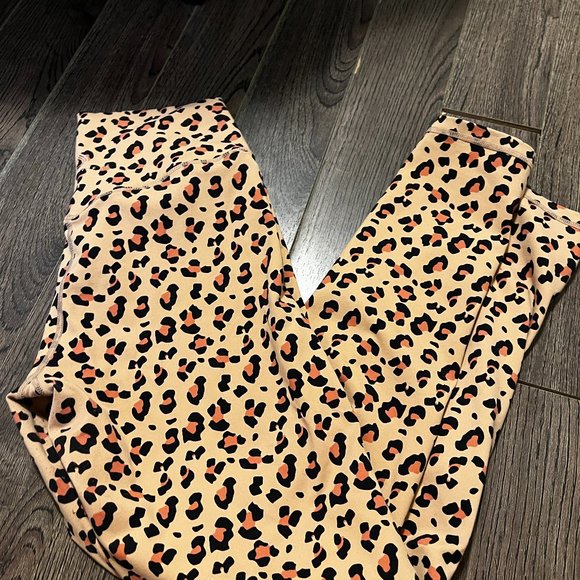 Ryderwear Hybrid Full Length Leggings - Tan Leopard - Size L - Picture 1 of 2